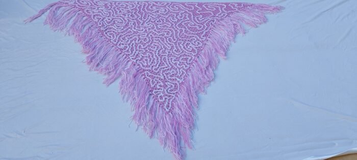 Chal rosa con flecos - Imagen 2