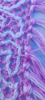 Chal rosa con flecos - Imagen 4